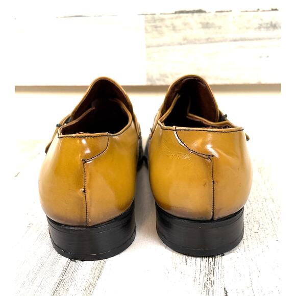 El Condor 8.5 Yellow Gold Leather Loafers Vintage Western Rustic Spanish